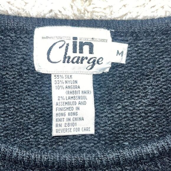 Vintage In Charge Sequin Cosmic Star Moon Silk Angora, and Lambswool Sweater Wom - Picture 3 of 12